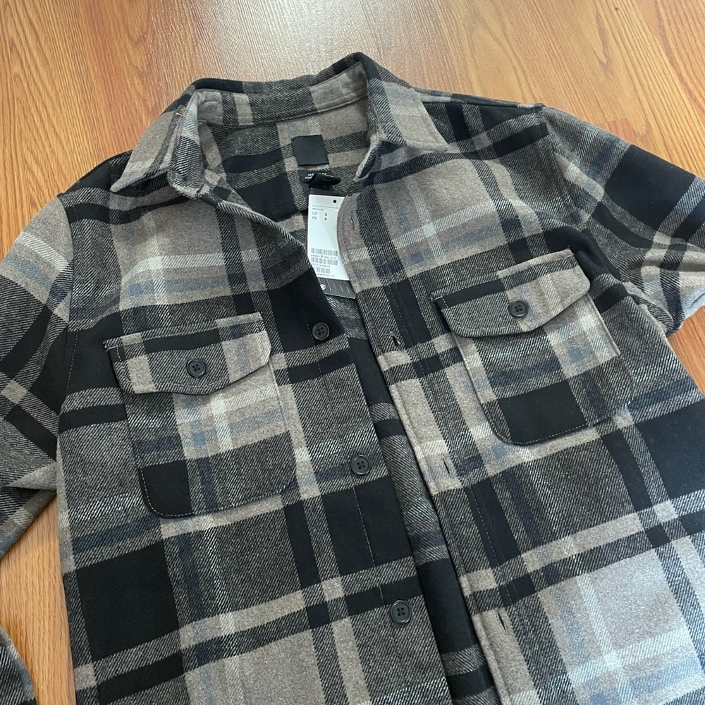 H&M Men’s Flannel Shirt New Brown Black Small